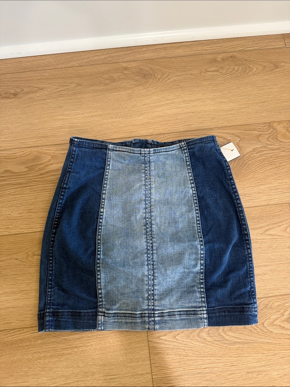 PacSun Two-Tone Blue Denim Mini Skirt